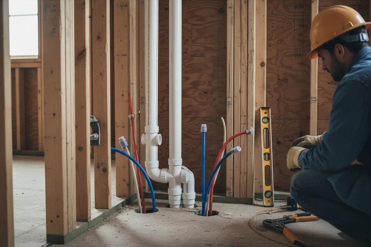 Drain and supply rough-in during Toilet Repair and Installation in Eustace